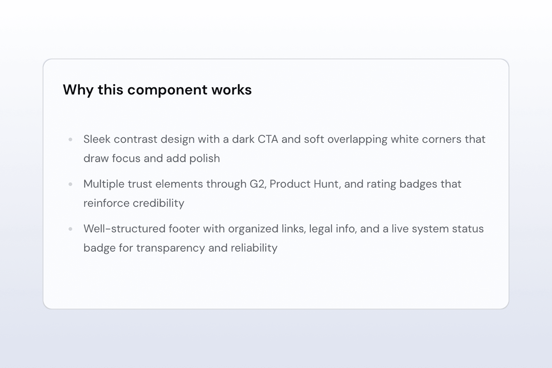 Why this component works breakdown